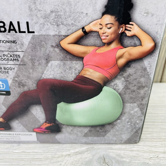 Series8 Fitness Ball 55 cm Yoga Exercise Ball –Anti-Burst Stability Core Workout - Picture 4 of 14